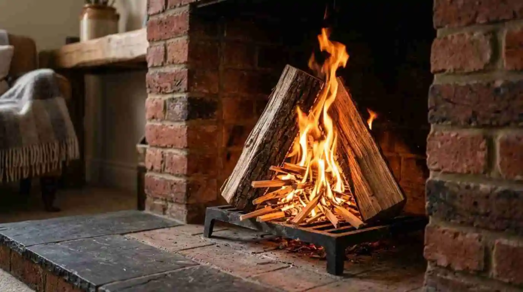 fire igniting inside clean fire