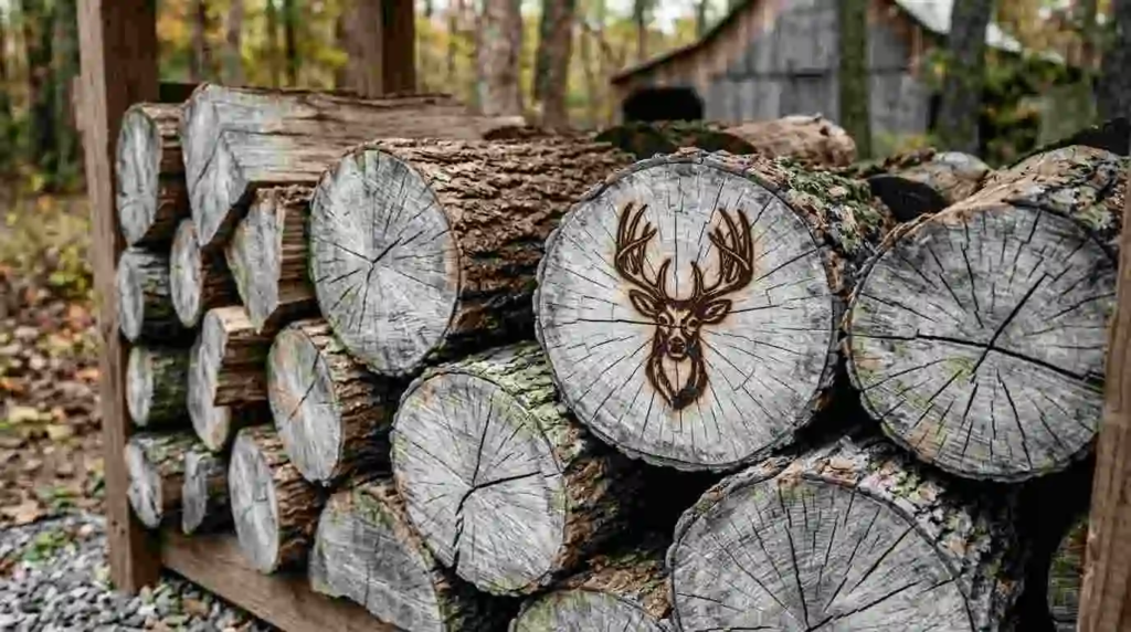 hardwood logs stack