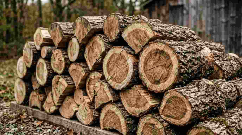 kil dried firewood logs