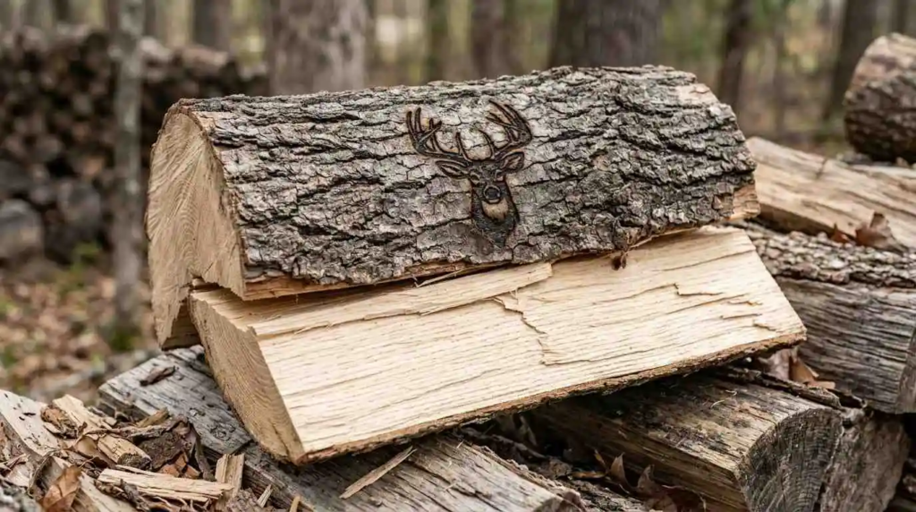 split hardwood log