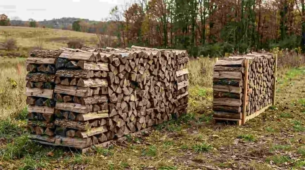 comparing two firewood stacks