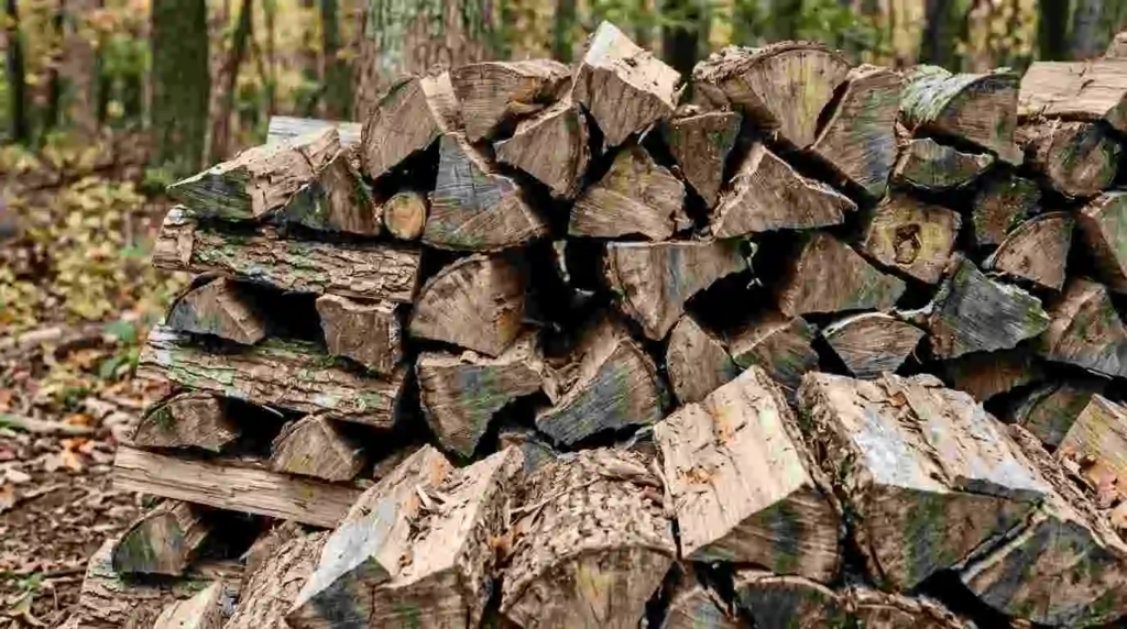 stack of split firewood