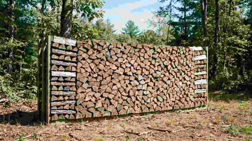 stacked firewood outdoors