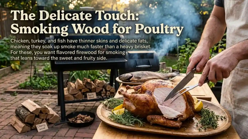 Smoking wood for poultry