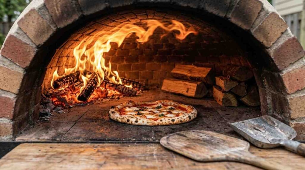 Pizza oven hardwood firewood producing steady heat