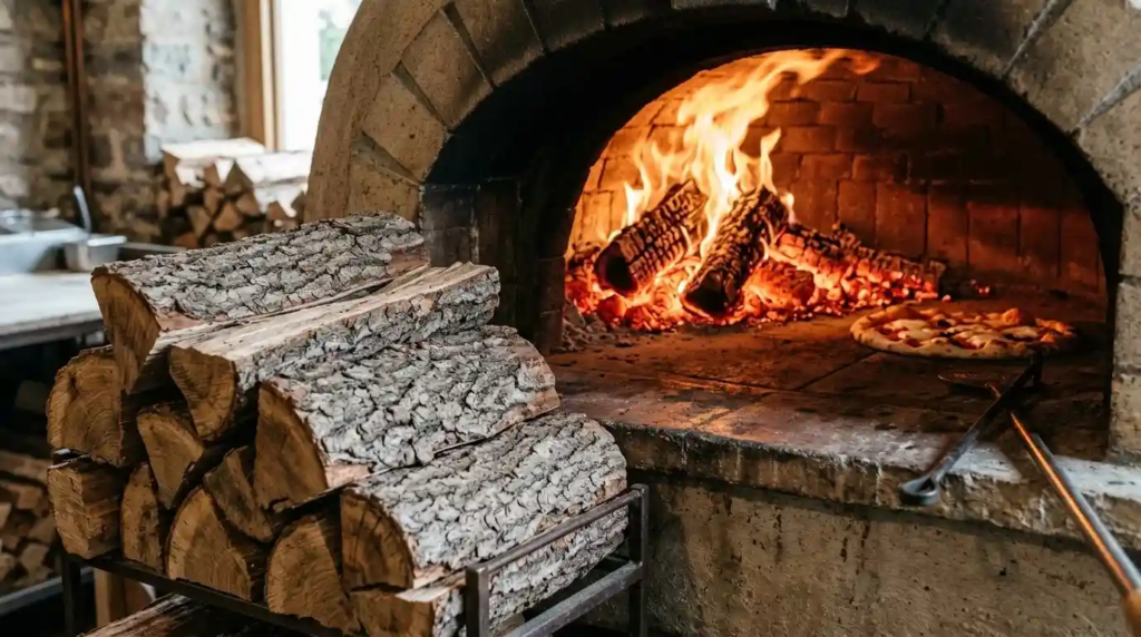 Premium oak firewood for wood-fired pizza ovens