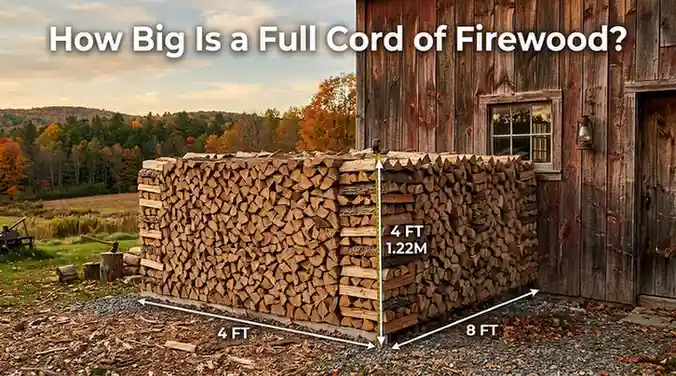 how big is a full cord of firewood