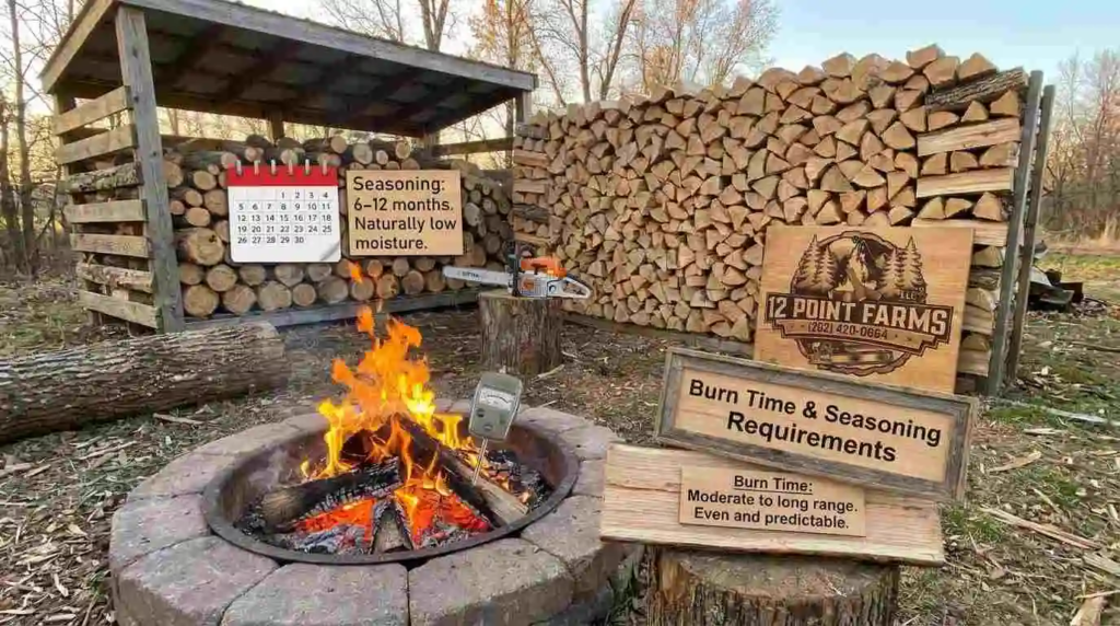 firewood burn time seasoning requirements