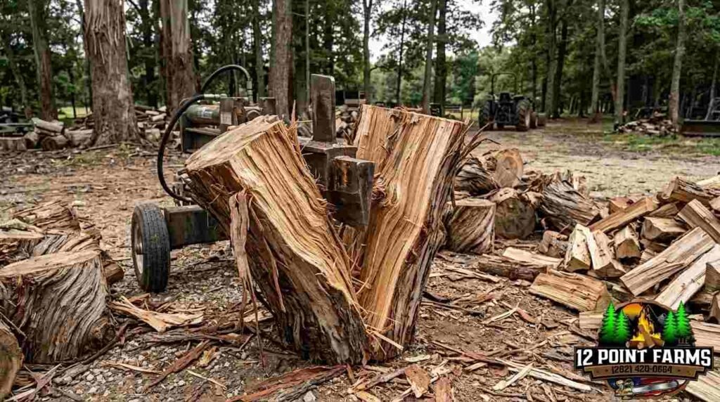 eucalyptus firewood splitting difficulty